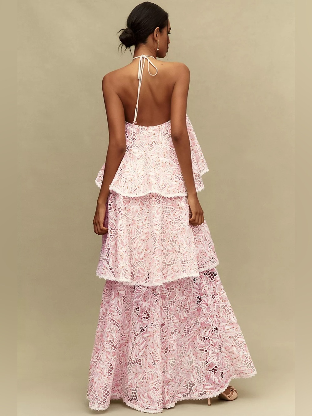 Elliatt Valencia Tiered Halter Gown - Picture 3 of 7